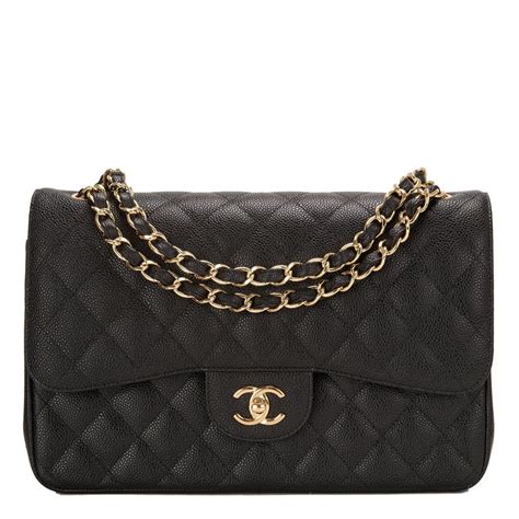 chanel black jumbo caviar gold hardware|Chanel Black Quilted Caviar Jumbo Classic Double Flap Gold .